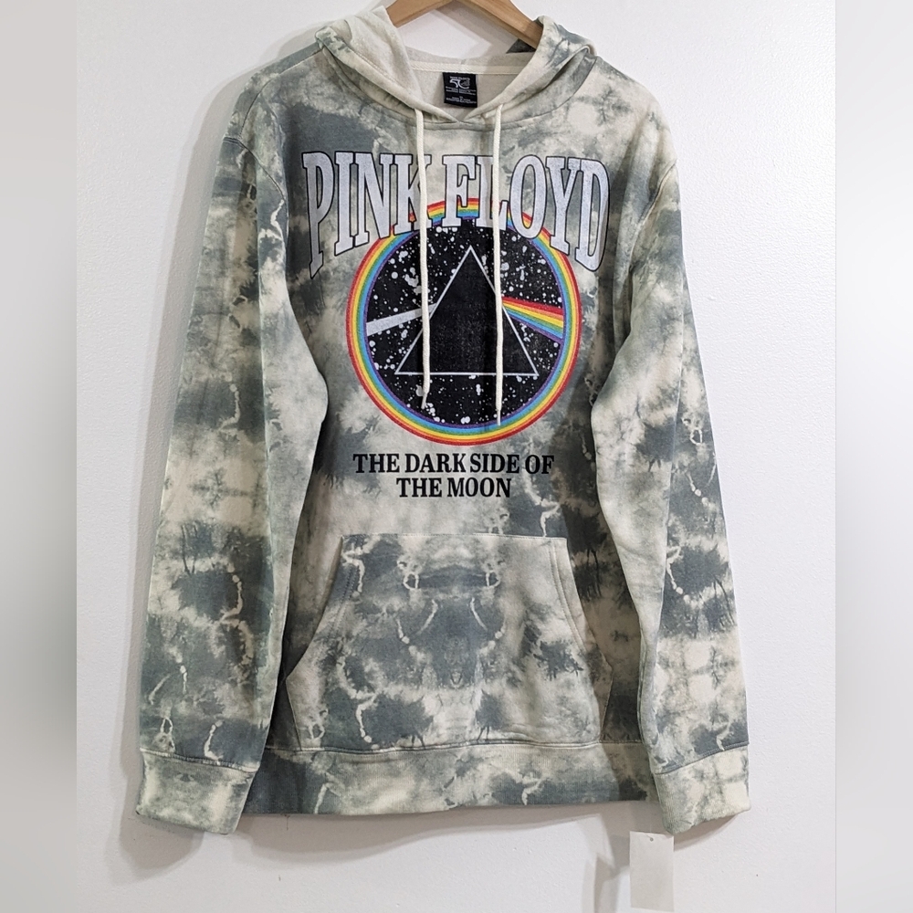 NWT Pink Floyd "The Dark Side Of The Moon" Men's Tie Dye Graphic Hoodie, Size XL